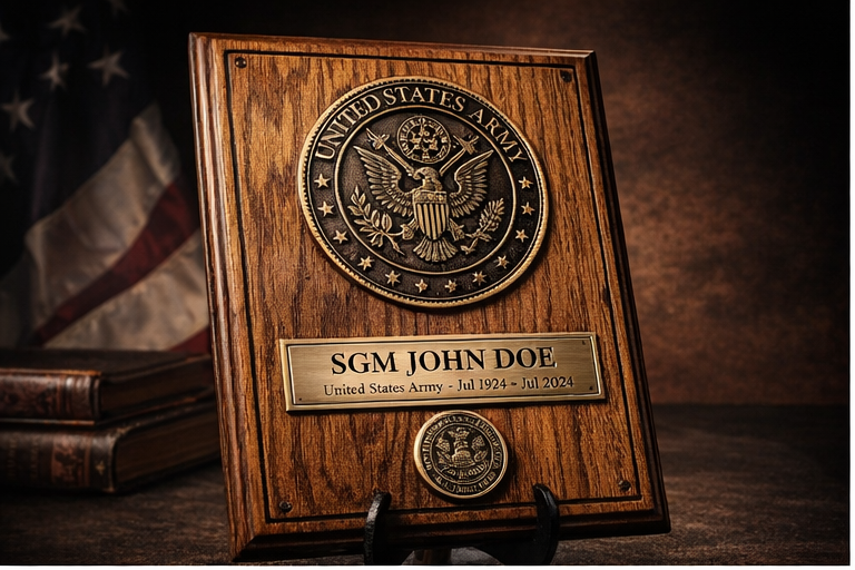 Oak Retirement Plaque